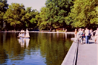 Sail boating in the park